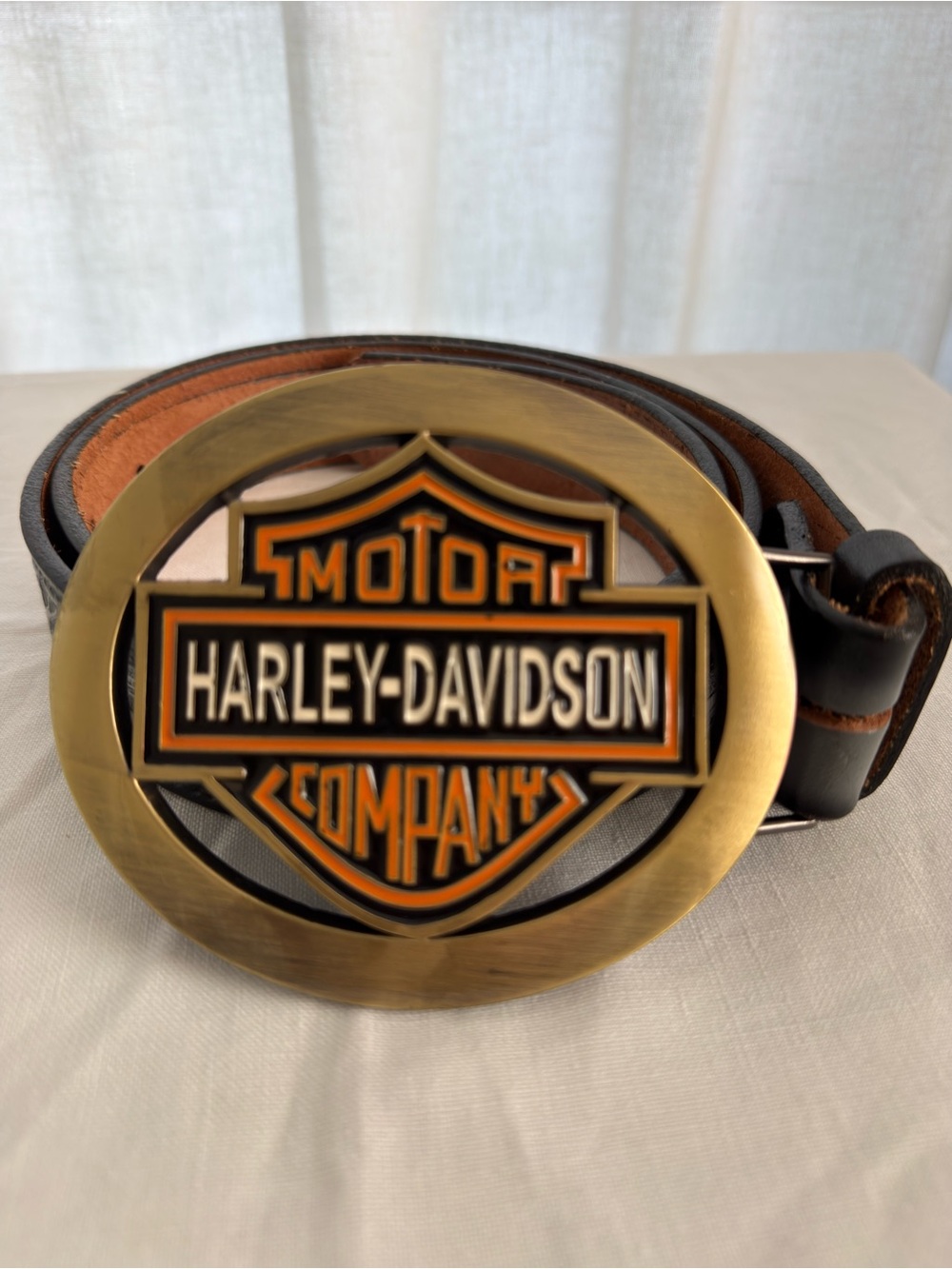 Vintage Harley Davidson
Hand Tooled Black Leather Belt - Picture 2 of 10